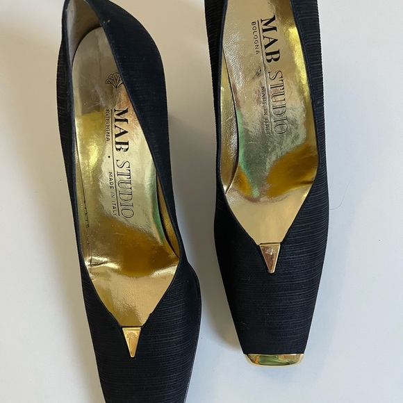 WOMENS MAB STUDIO MADE IN ITALY BOLOGNA BLACK PUMPS SZ AAAA 7 1/2 - Picture 6 of 7